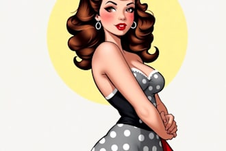 design pin up girl and pin up girl illustration
