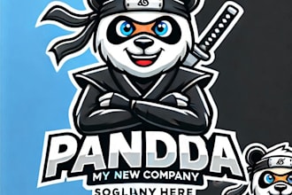 do make panda ninja mascot logo design with 1 day delivery