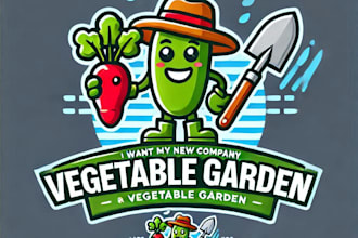 do awesome vegetable garden mascot logo design with company