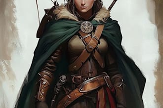 draw a fantasy character art for dnd or similar