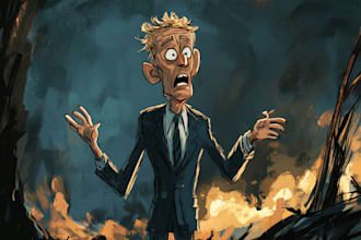 create professional editorial and political cartoon