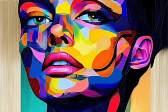 paint expressive colorful abstract portraits