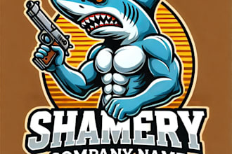 do create killer shark mascot logo design with 1 day delivery