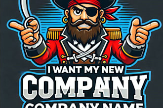 do design pirate mascot logo with unlimited revisions