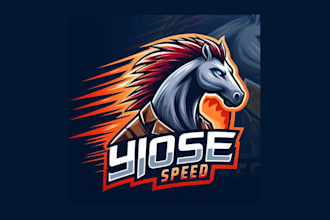 design horse speed cartoon, character mascot logo for your company