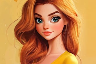 make a beautiful portrait in disney cartoon