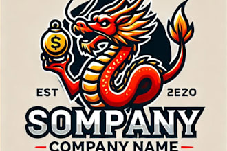 do make stylish dragon mascot logo with unlimited revisions