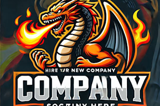 do make fire breathing dragon mascot logo with express delivery