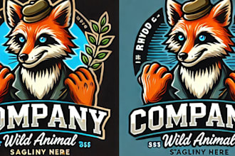 do design wild animal mascot logo with unlimited review