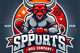 do create sports bull mascot logo with 1 day delivery