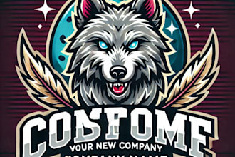 do create custom wolf mascot logo with unlimited review