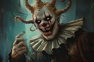 create  a stunning horror character dark art