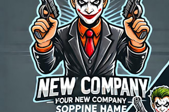 do create evil joker mascot logo design with unlimited review