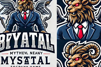 do create mythical beast mascot logo with unlimited review