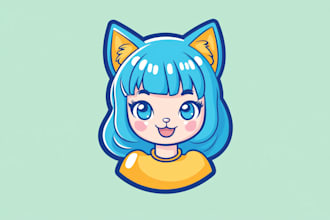 design logo with cute anime mascot for your business