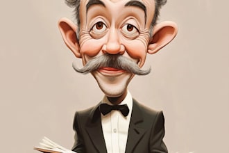 create cartoon caricature vector art for you