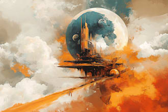 draw a digital abstract art illustration