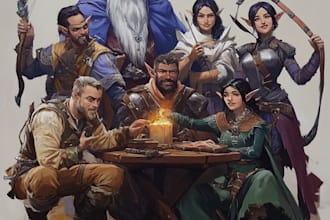 draw your dnd group party illustration