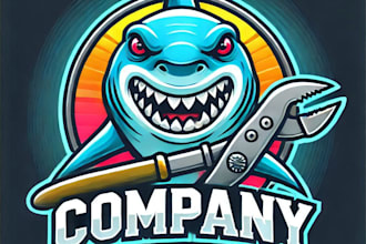 do create creative shark mascot logo with unlimited revisions