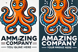 do design amazing octopus mascot logo with unlimited review