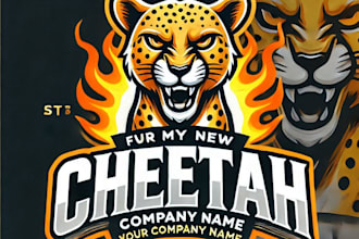 do create fierce cheetah mascot logo with 1 day delivery