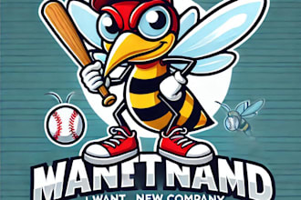 do make mosquito baseball mascot design with express delivery