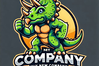 do amazing triceratops mascot logo design with 1 day delivery