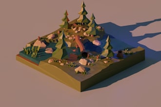 design optimized low poly assets for games, ar, VR, and web