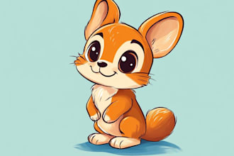 draw cute cartoon animal character