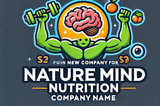 do awesome nature mind nutrition mascot logo design with 1 day delivery