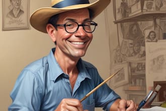 draw nice style cartoon caricature as a profile picture
