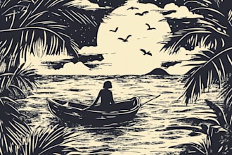 draw your portrait photo in linocut style