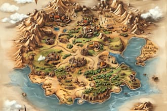 make fantasy map illustration for dnd