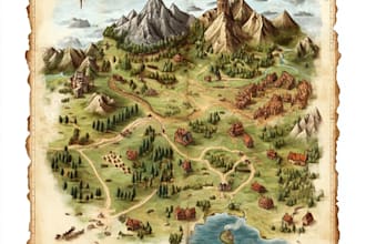make fantasy map illustration for dnd