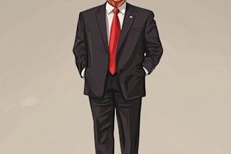 make a political caricature and cartoon art