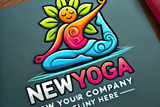 do wonderful yoga logo mascot design with company