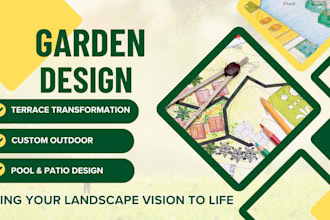 design your garden, backyard, swimming pool, and patio with stunning land