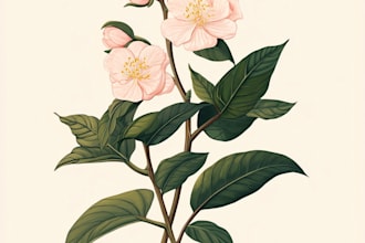 draw an animal and botanical illustration