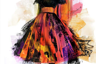 draw fashion illustrations and fashion collections