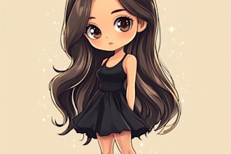 draw chibi character with cute art style