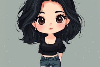 draw cute chibi art original character for your pfp