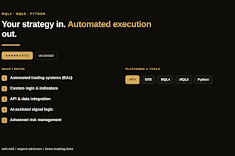 develop mt4 mt5 indicators and automated expert advisor ea