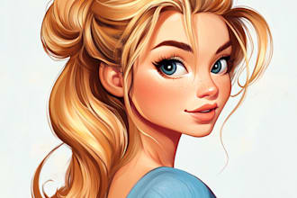 do a cartoon character portrait in disney cartoon style