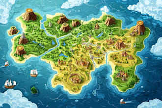 draw vector map in illustrator in the fiveer