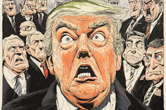 do  a political caricature and cartoon art