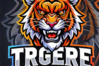 design fierce animated tiger mascot logo with 1 day delivery