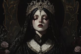 do dark medieval art illustration for you