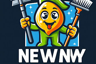 do wonderful cleaning logo mascot design with 1 day delivery