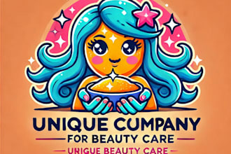 create unique beauty care mascot logo with unlimited review