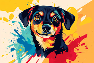 make vector illustration dog cat animal pet cartoon portrait